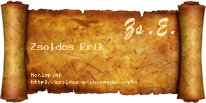 Zsoldos Erik névjegykártya